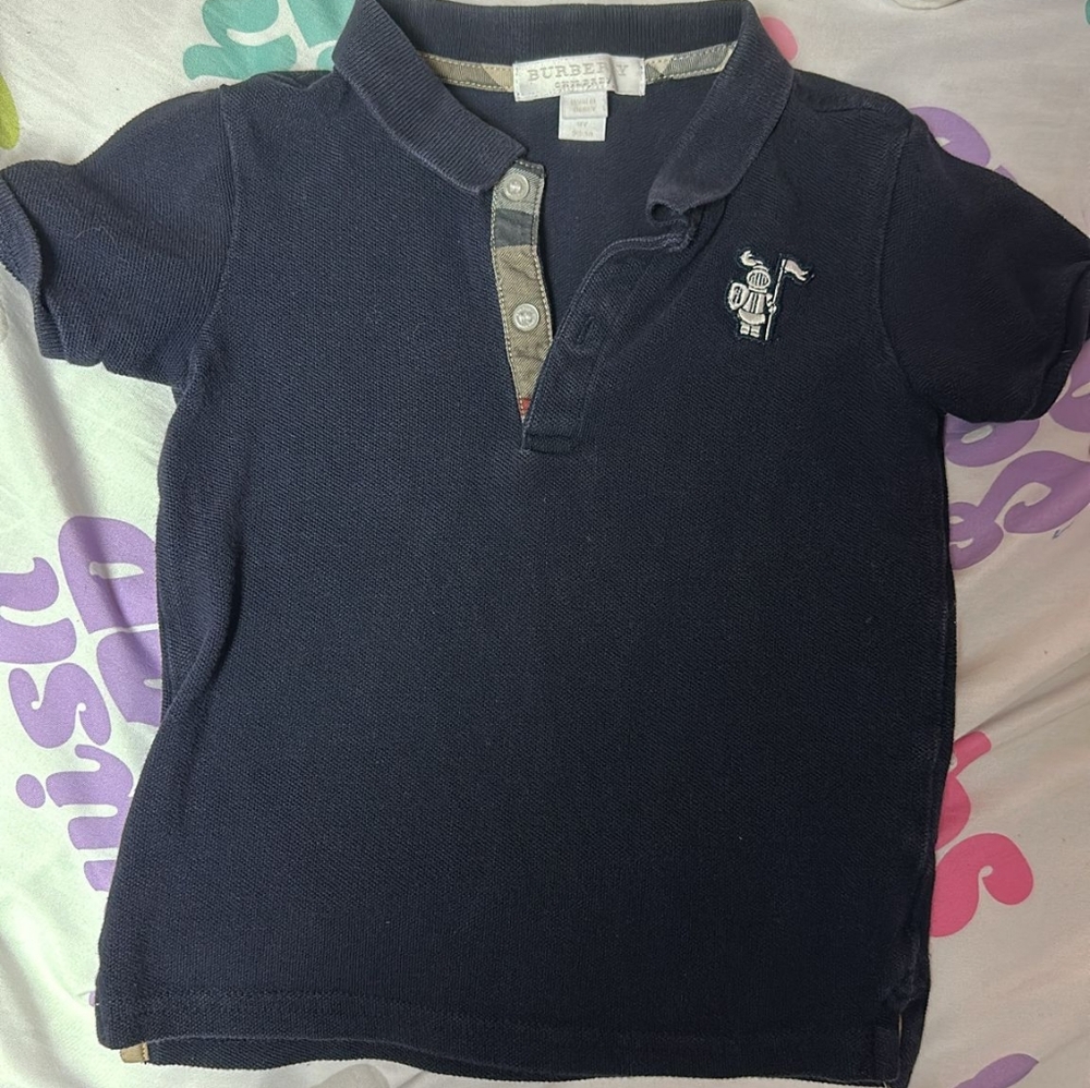 Size 3Y Navy Burberry Polo Shirt